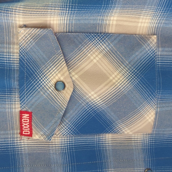 DIXXON The Pierside Prepleat Blue And Gray Plaid Shirt - Picture 3 of 8
